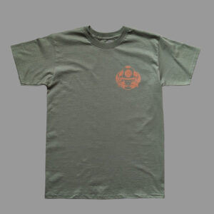 OLIVE GREEN N.S.C ORANGE LOGO TEE